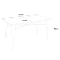 table 120x60cm design industriel + 4 chaises style cuisine bar restaurant caster 