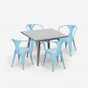 table 80x80 + 4 chaises en acier style cuisine bar restaurant century Caractéristiques