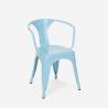 table 80x80 + 4 chaises en acier style cuisine bar restaurant century 