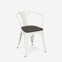 table 80x80 + 4 chaises style industriel cuisine et bar hustle wood white 