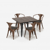 set tisch 80x80cm 4 stühle küche holz metall industrie stil hustle wood black Kosten