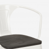table 80x80 + 4 chaises style Lix industriel bois métal cuisine hustle wood black 