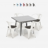 table 80x80 + 4 chaises style industriel bois métal cuisine bar century wood Offre
