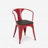 table 80x80 + 4 chaises style industriel bois métal cuisine hustle wood black 