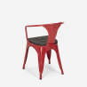 table 80x80 + 4 chaises style industriel bois métal cuisine hustle wood black 