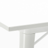 set tavolo industriale bianco 80x80cm 4 sedie legno century wood white 