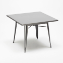 set cucina industriale tavolo 80x80cm 4 sedie legno metallo century wood 