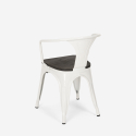 table blanche 80x80 + 4 chaises style industriel bois century wood white 