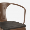 table 80x80 + 4 chaises style industriel bois métal cuisine bar century wood 