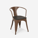 table 80x80 + 4 chaises style industriel bois métal cuisine bar century wood 