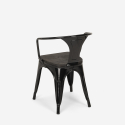 table 80x80 + 4 chaises style industriel bois métal cuisine bar century wood 