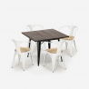 table 80x80 + 4 chaises style en métal cuisine et bar hustle black top light Choix