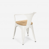 table 80x80 + 4 chaises style en métal cuisine et bar hustle black top light 