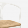 table 80x80 + 4 chaises style en métal cuisine et bar hustle black top light 
