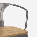 table cuisine 80x80cm + 4 chaises style bois industriel hustle top light 