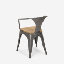 table cuisine 80x80cm + 4 chaises style bois industriel hustle top light 