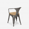 table cuisine 80x80cm + 4 chaises style bois industriel hustle top light 