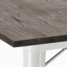 set tavolo industriale cucina 80x80cm 4 sedie stile legno hustle white top light Misure