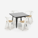 set tavolo cucina metallo nero 80x80cm 4 sedie century black top light Scelta