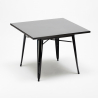 set tisch 80x80cm schwarz 4 stühle Lix küche metall century black top light Eigenschaften