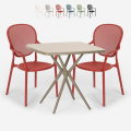 Set 2 sedie tavolo quadrato 70x70cm beige interno esterno design Lavett Promozione