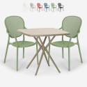 Set 2 sedie tavolo quadrato 70x70cm beige interno esterno design Lavett Catalogo