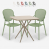 Set 2 sedie tavolo quadrato 70x70cm beige interno esterno design Lavett Catalogo