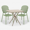 Set 2 sedie tavolo quadrato 70x70cm beige interno esterno design Lavett Costo