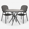 Set 2 Stühle runder Tisch 80cm schwarz für Innen Außen Valet Dark Auswahl
