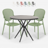 Set 2 sedie tavolo rotondo nero 80cm interno esterno Valet Dark Catalogo