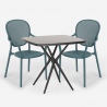 Set Tisch 70x70cm 2 Stühle schwarz für Innen und Außen Lavett Dark Auswahl