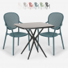 Set Tisch 70x70cm 2 Stühle schwarz für Innen und Außen Lavett Dark Aktion