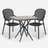 Table Carrée 70x70cm Noire + 2 Chaises jardin terrasse bar restaurant Lavett Dark Prix