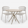 Set Runder Tisch 80cm beige 2 Stühle modernes Design Gianum Auswahl