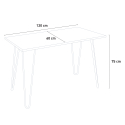 set tavolo 120x60cm 4 sedie Lix legno industriale wismar top light 