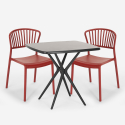 Set 2 sedie tavolo quadrato 70x70cm nero design esterno Magus Dark Prezzo