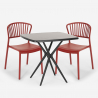 Set 2 sedie tavolo quadrato 70x70cm nero design esterno Magus Dark Prezzo