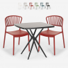 Set 2 sedie tavolo quadrato 70x70cm nero design esterno Magus Dark Sconti