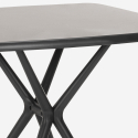 Set 2 Stühle quadratischer Tisch 70x70cm schwarz Außen Design Magus Dark 