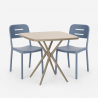 Ensemble Table Carrée Beige Polypropylène 70x70cm et 2 Chaises Design pour jardin restaurant bar Larum Catalogue
