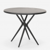 Set runder schwarzer Tisch 80cm 2 moderne Design Stühle Ipsum Dark 