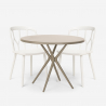 Set 2 sedie polipropilene design tavolo 80cm rotondo beige Kento Catalogo