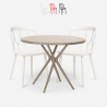 Set 2 sedie polipropilene design tavolo 80cm rotondo beige Kento Vendita