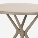 Set 2 Stühle Tisch 80cm rund beige Polypropylen Design Kento 