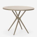 Set 2 Stühle Tisch 80cm rund beige Polypropylen Design Kento 