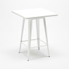 table 60x60cm blanc métal + 4 tabourets bar cuisine bucket white 