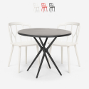runder Tisch 80cm  schwarz, 2 Stühle aus Polypropylen Kento Dark Verkauf