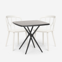 Set Quadratischer Tisch 70x70cm schwarz  2 Stühle Außen Design Saiku Dark Katalog