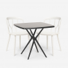 Set Quadratischer Tisch 70x70cm schwarz  2 Stühle Außen Design Saiku Dark Katalog