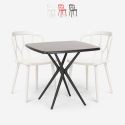 Set Quadratischer Tisch 70x70cm schwarz  2 Stühle Außen Design Saiku Dark Verkauf